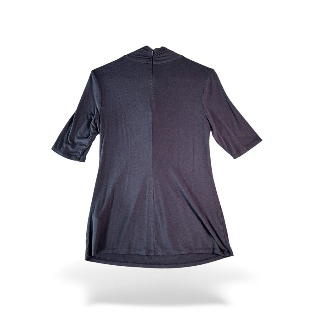 Black Mock Neck Dolman Sleeve Draped Tunic‎ Top Women's Size S